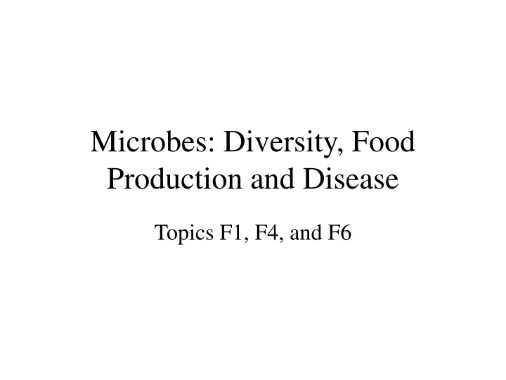 microbes diversity food production and disease