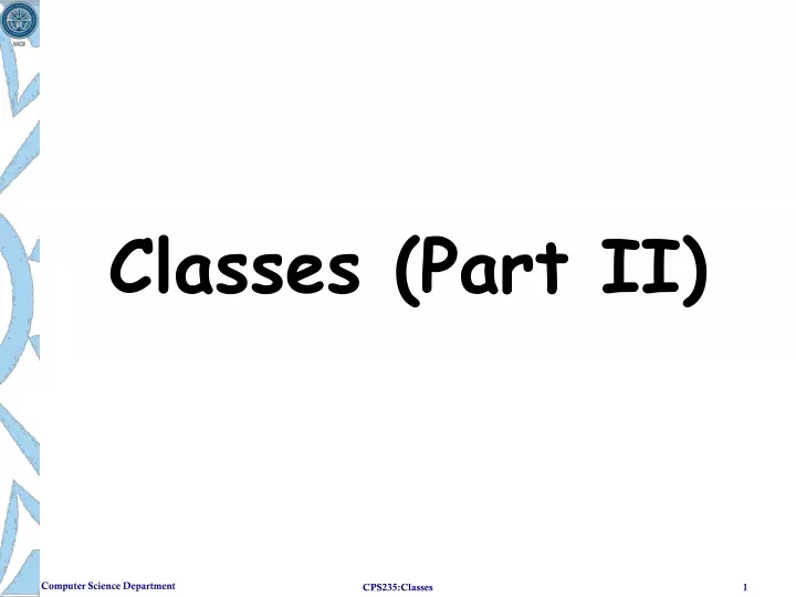 classes part ii