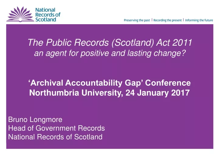 the public records scotland act 2011 an agent