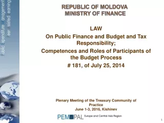 LAW On Public Finance and Budget and Tax Responsibility;