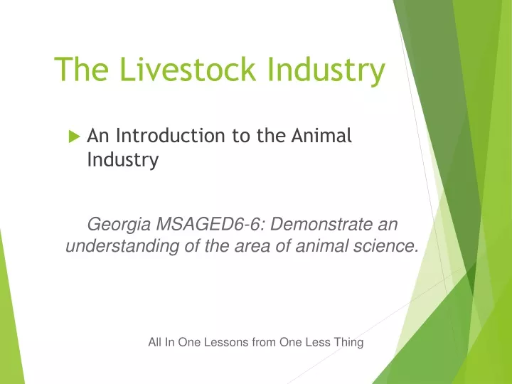 the livestock industry