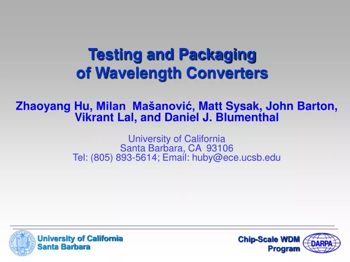 testing and packaging of wavelength converters