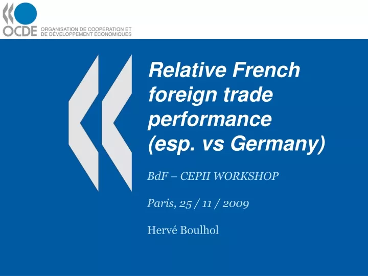 relative french foreign trade performance esp vs germany