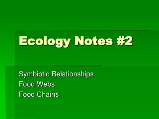 Ecology Notes #2