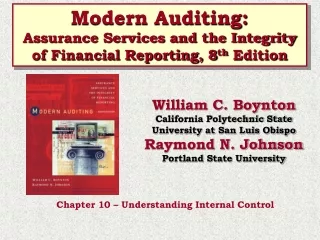 Modern Auditing: Assurance Services and the Integrity of Financial Reporting, 8 th  Edition