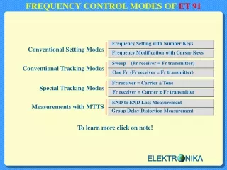 FREQUENCY CONTROL MODES OF ET 91