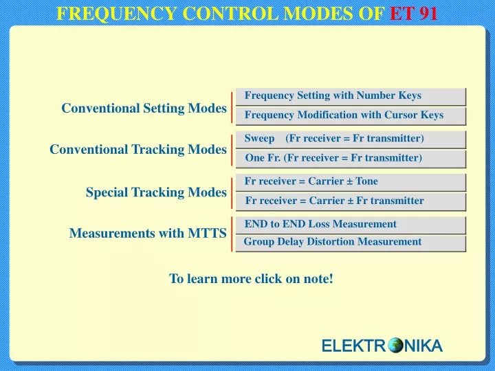 frequency control modes of et 91