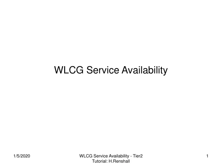 wlcg service availability