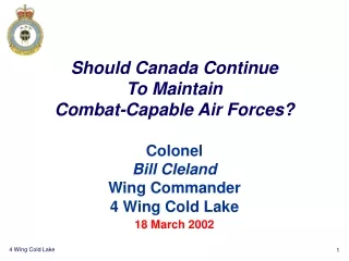 Should Canada Continue  To Maintain  Combat-Capable Air Forces?