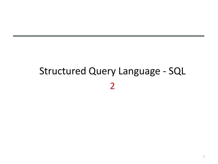 structured query language sql 2