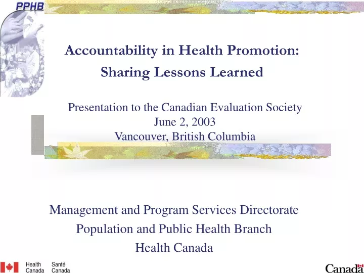 accountability in health promotion sharing