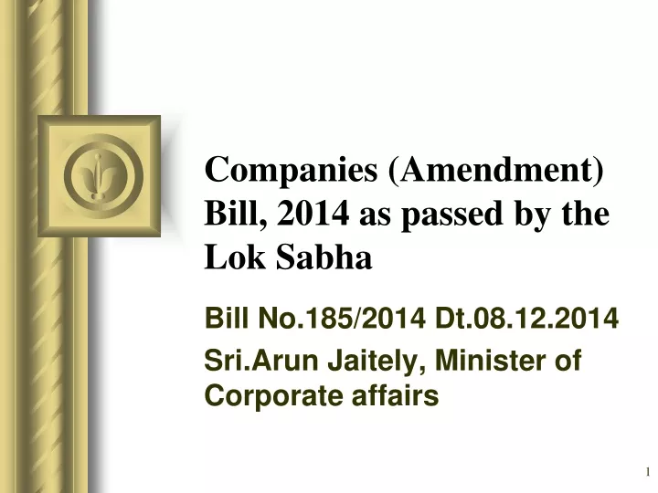 companies amendment bill 2014 as passed by the lok sabha