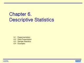 Chapter 6.  Descriptive Statistics