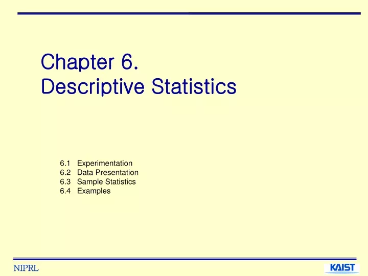 chapter 6 descriptive statistics