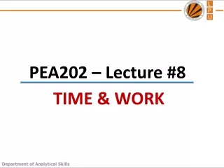 PEA202 – Lecture #8