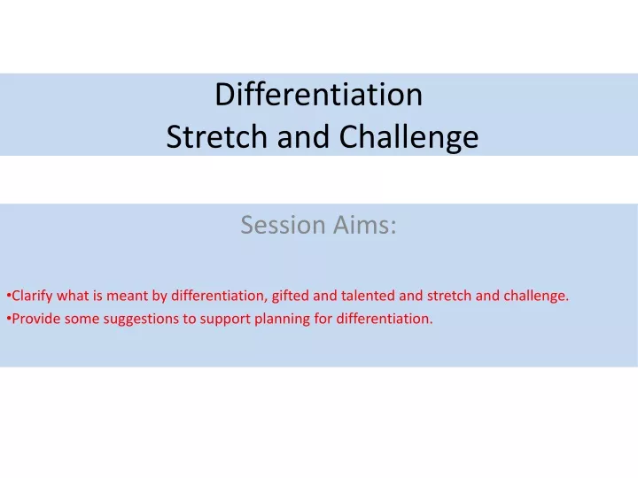 differentiation stretch and challenge