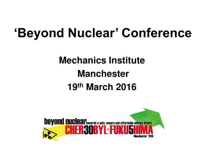 beyond nuclear conference