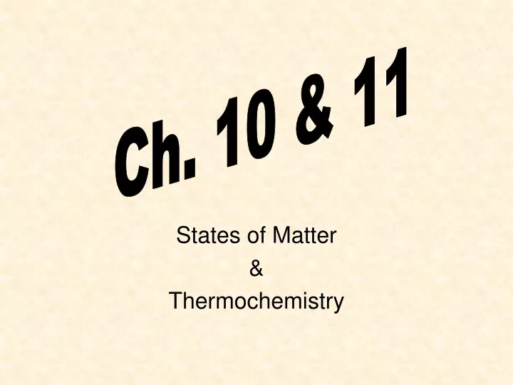states of matter thermochemistry