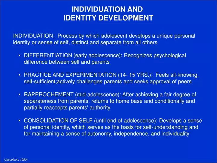 individuation and identity development