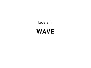 Lecture 11 WAVE