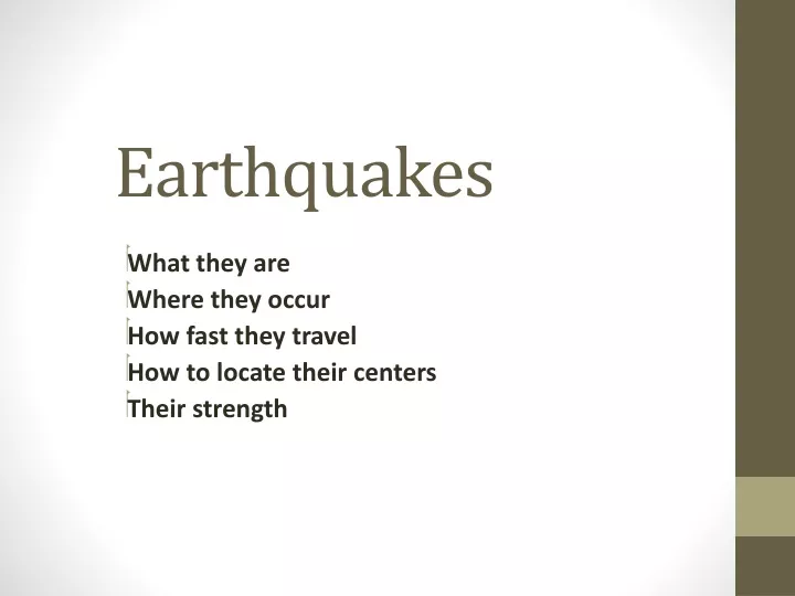 earthquakes