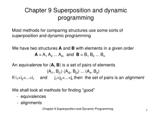 Chapter 9 Superposition and dynamic programming