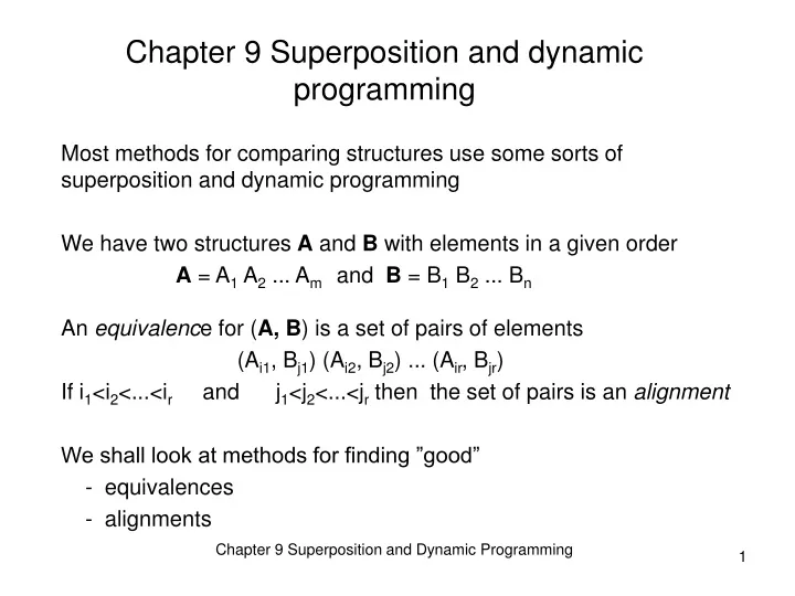 chapter 9 superposition and dynamic programming
