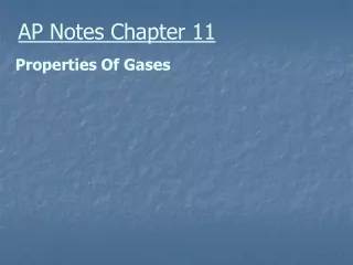 AP Notes Chapter 11