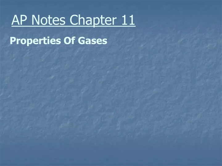 ap notes chapter 11