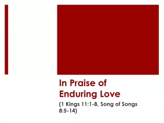 In Praise of Enduring Love