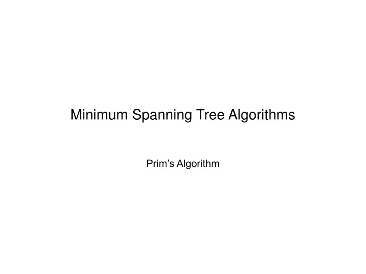 minimum spanning tree algorithms