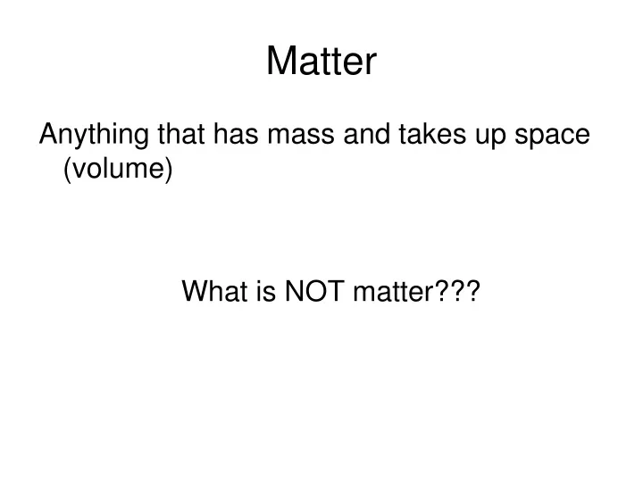 matter