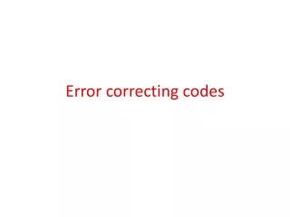 Error correcting codes