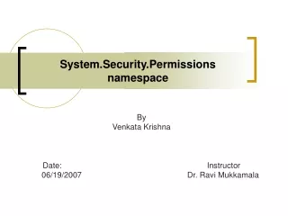 System.Security.Permissions namespace