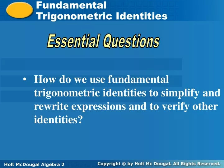 fundamental trigonometric identities