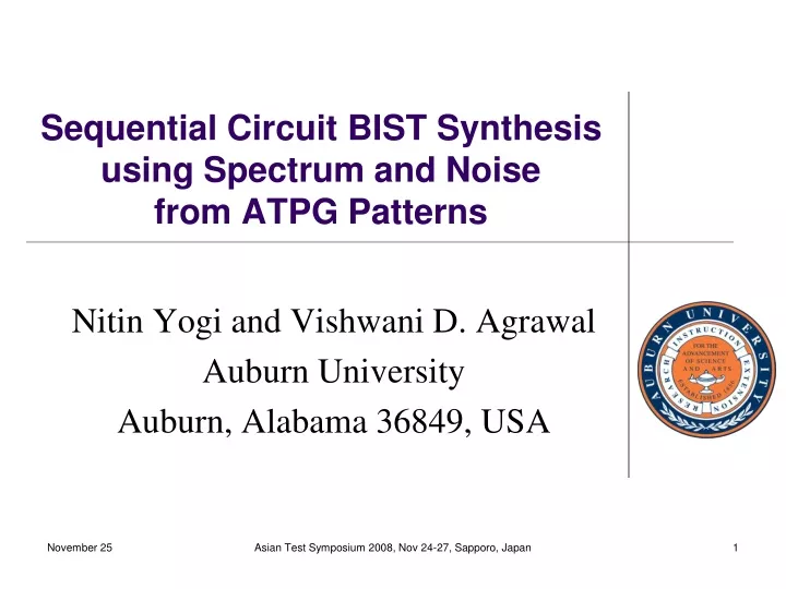 sequential circuit bist synthesis using spectrum and noise from atpg patterns