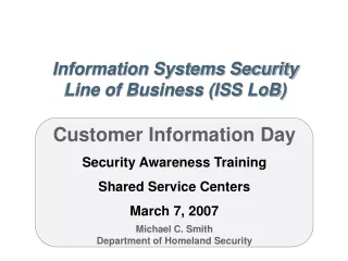 Information Systems Security Line of Business (ISS LoB)