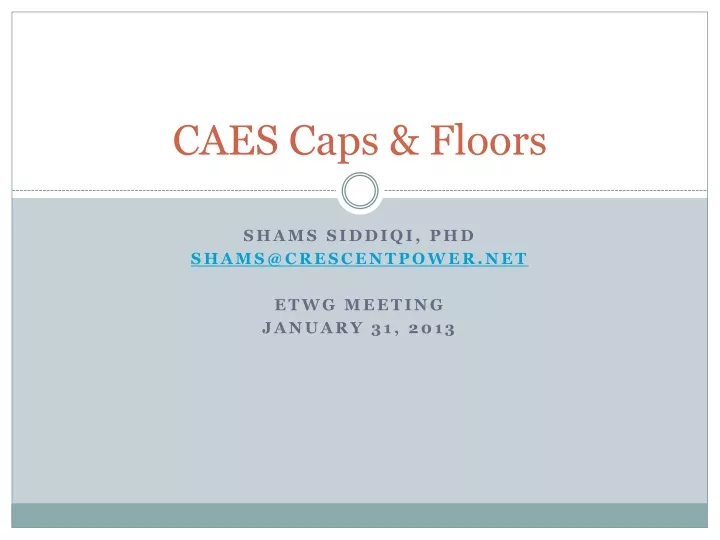 caes caps floors