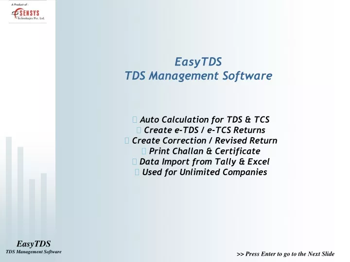 easytds tds management software