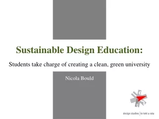 Sustainable Design Education: