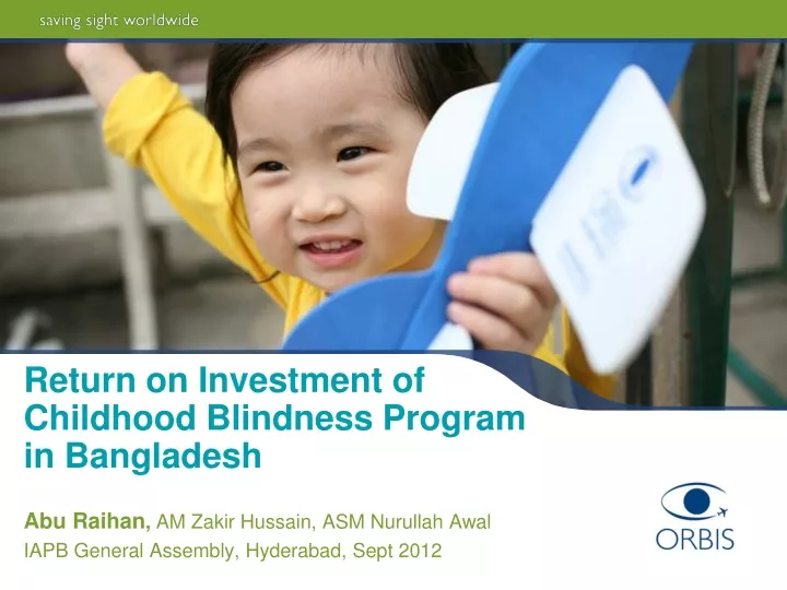 return on investment of childhood blindness program in bangladesh