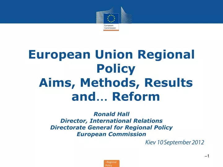 european union regional policy aims methods results and reform