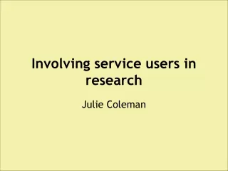 Involving service users in research