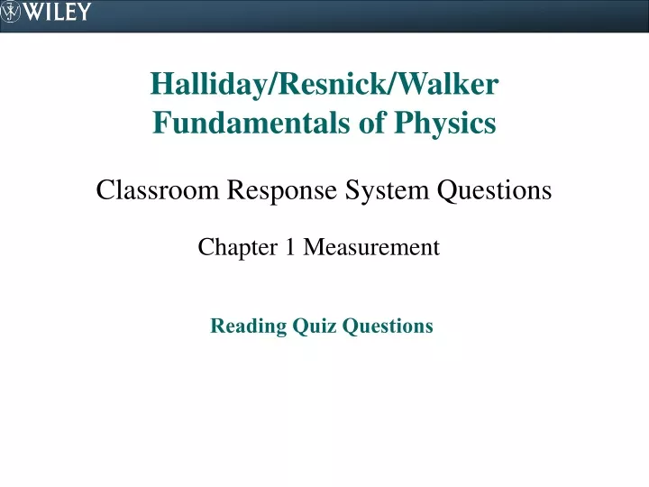 halliday resnick walker fundamentals of physics