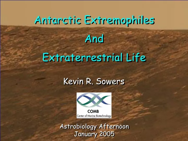 antarctic extremophiles and extraterrestrial life