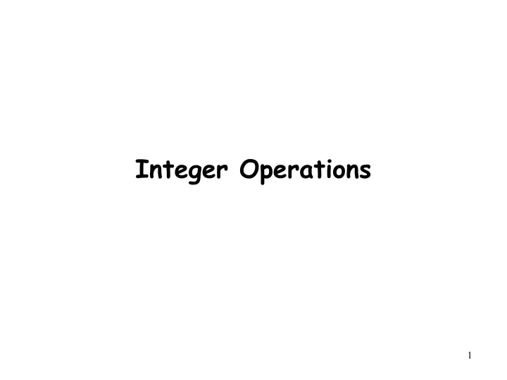 integer operations