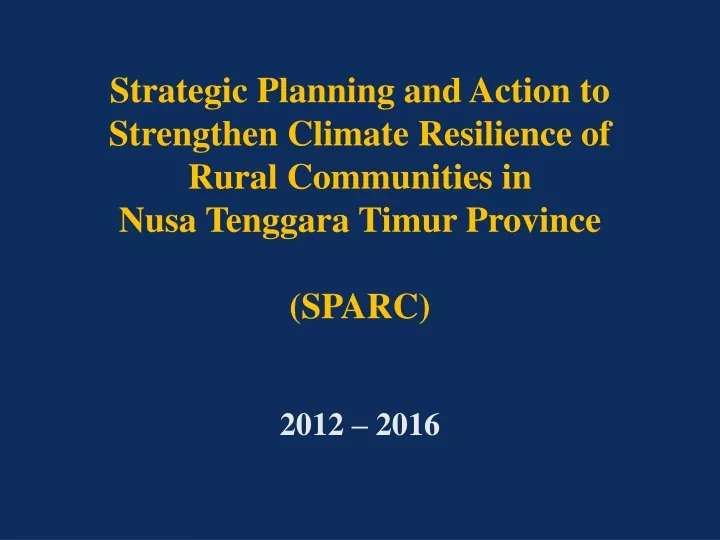 strategic planning and action to strengthen