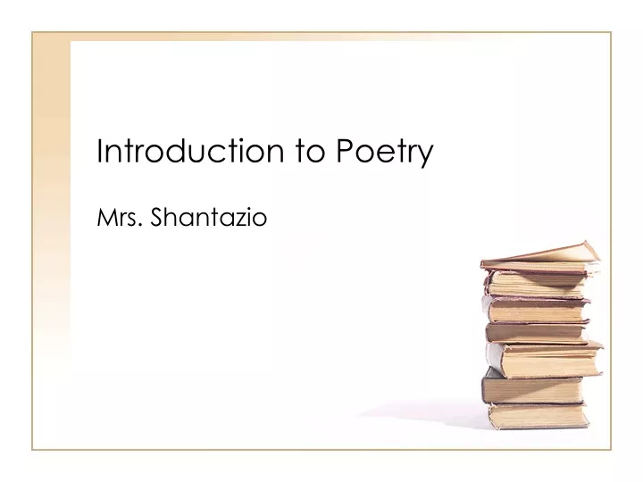 introduction to poetry