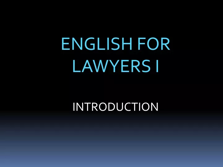 english for lawyers i introduction