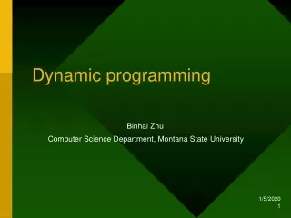 Dynamic programming